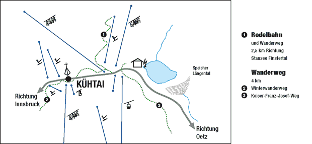 Lageplan Rodelbahn, Winterwanderwege